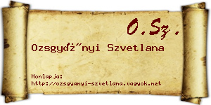 Ozsgyányi Szvetlana névjegykártya