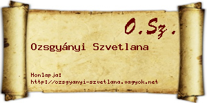 Ozsgyányi Szvetlana névjegykártya